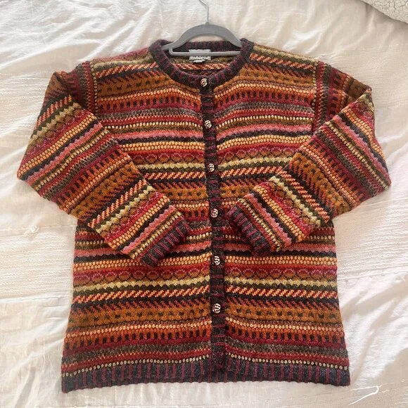 SFDG 100% Alapaca Colorful Cardigan Size M - Picture 1 of 7